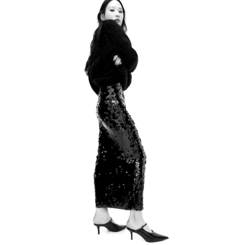 New H&M Sequined Midi Skirt - Picture 5 of 7